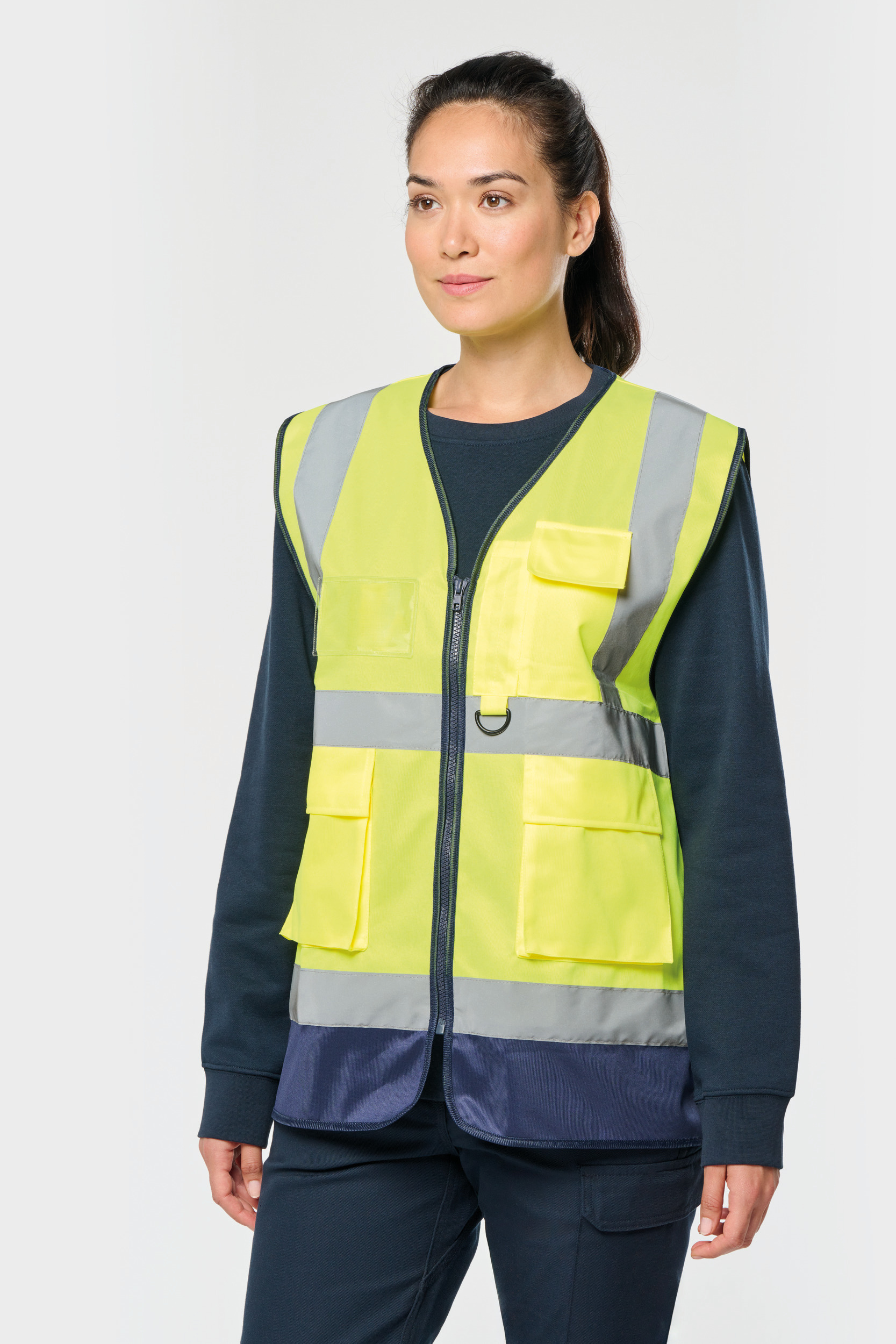 Gerecycled HI-VIS VEILIGHEIDSHESJE met rits
