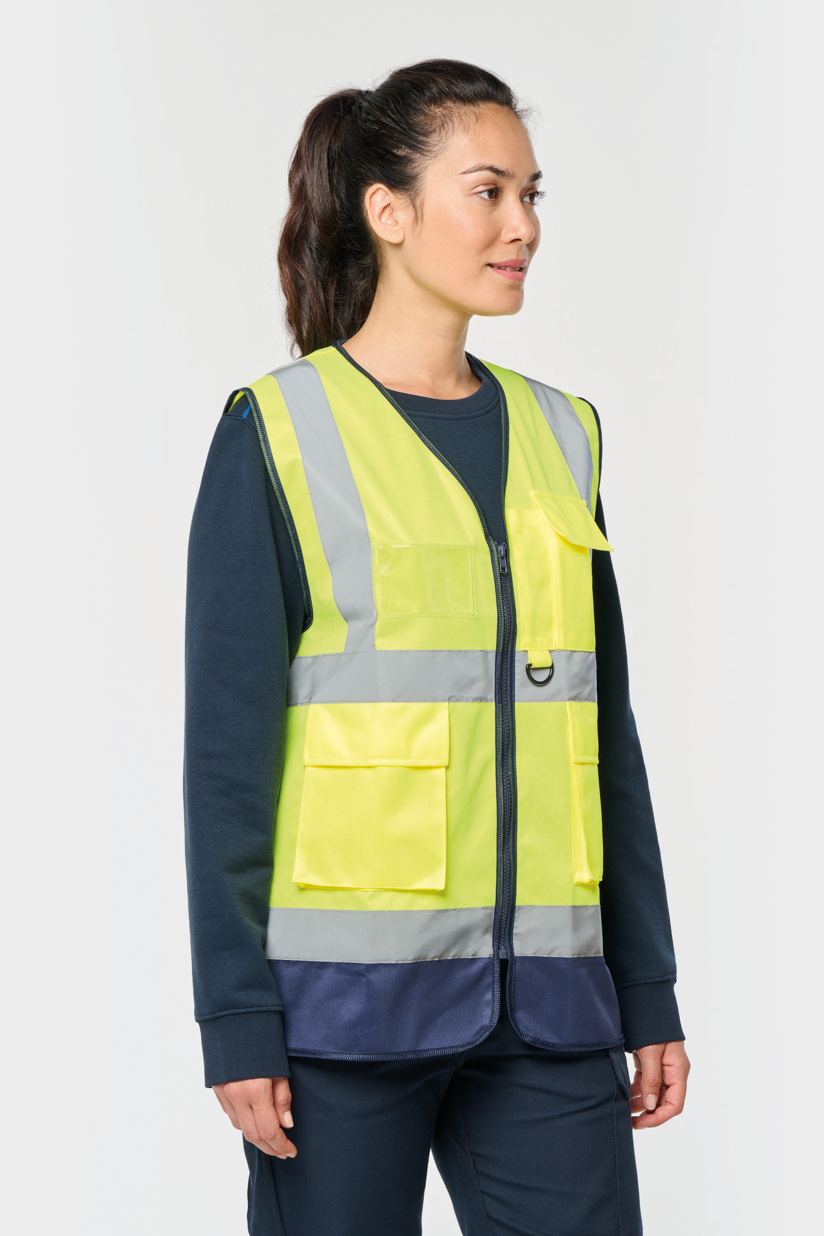 Gerecycled HI-VIS VEILIGHEIDSHESJE met rits