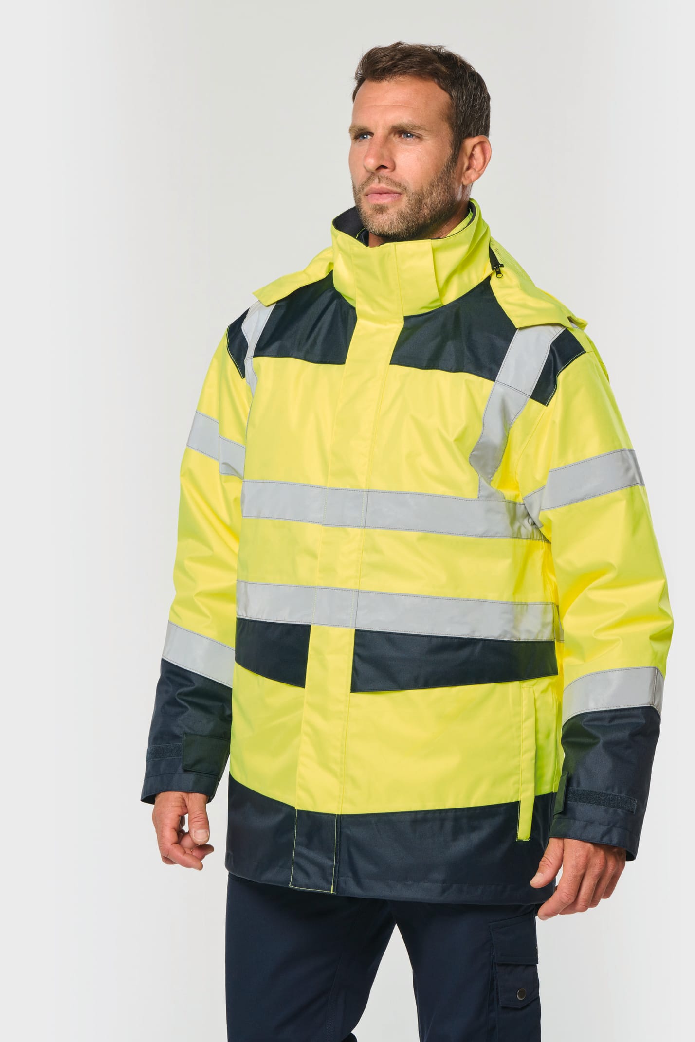 Veste Softshell Goodyear GYJKT012 Pour Hommes - Imperméable, Coupe-vent, Polaire, Bandes Réfléchissantes, Taille XL
