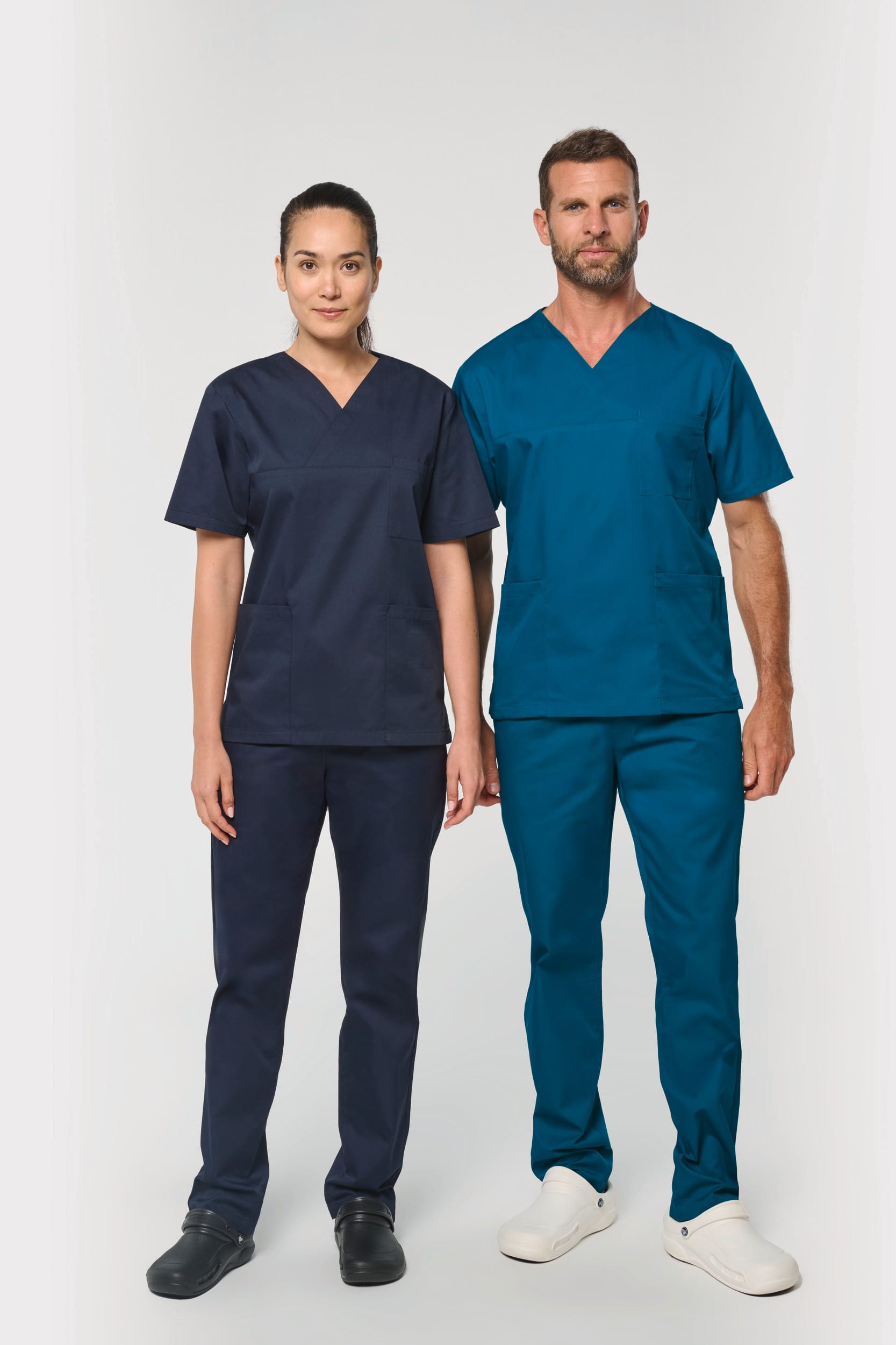 Calças poliéster/algodão de senhora