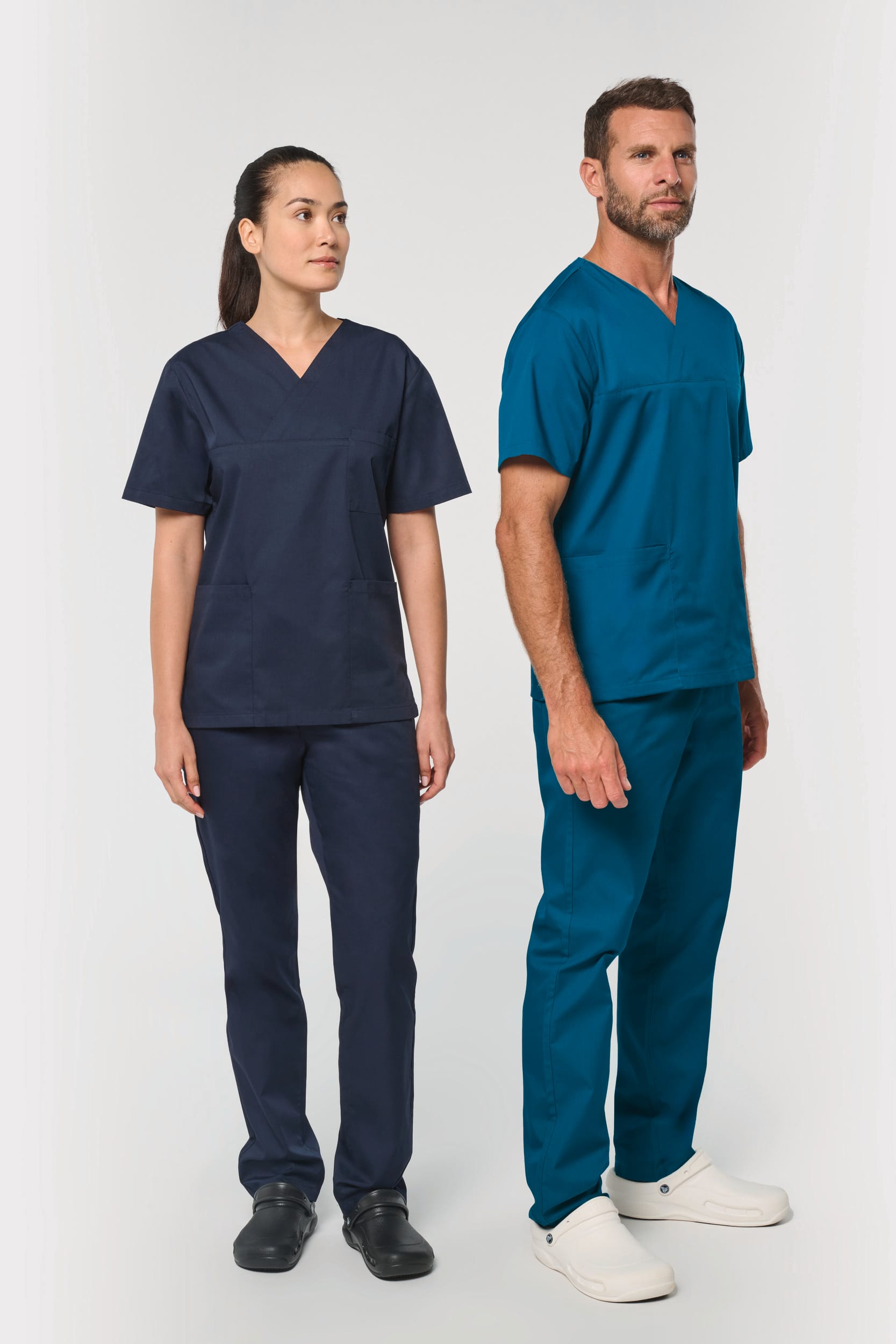 Calças poliéster/algodão de senhora