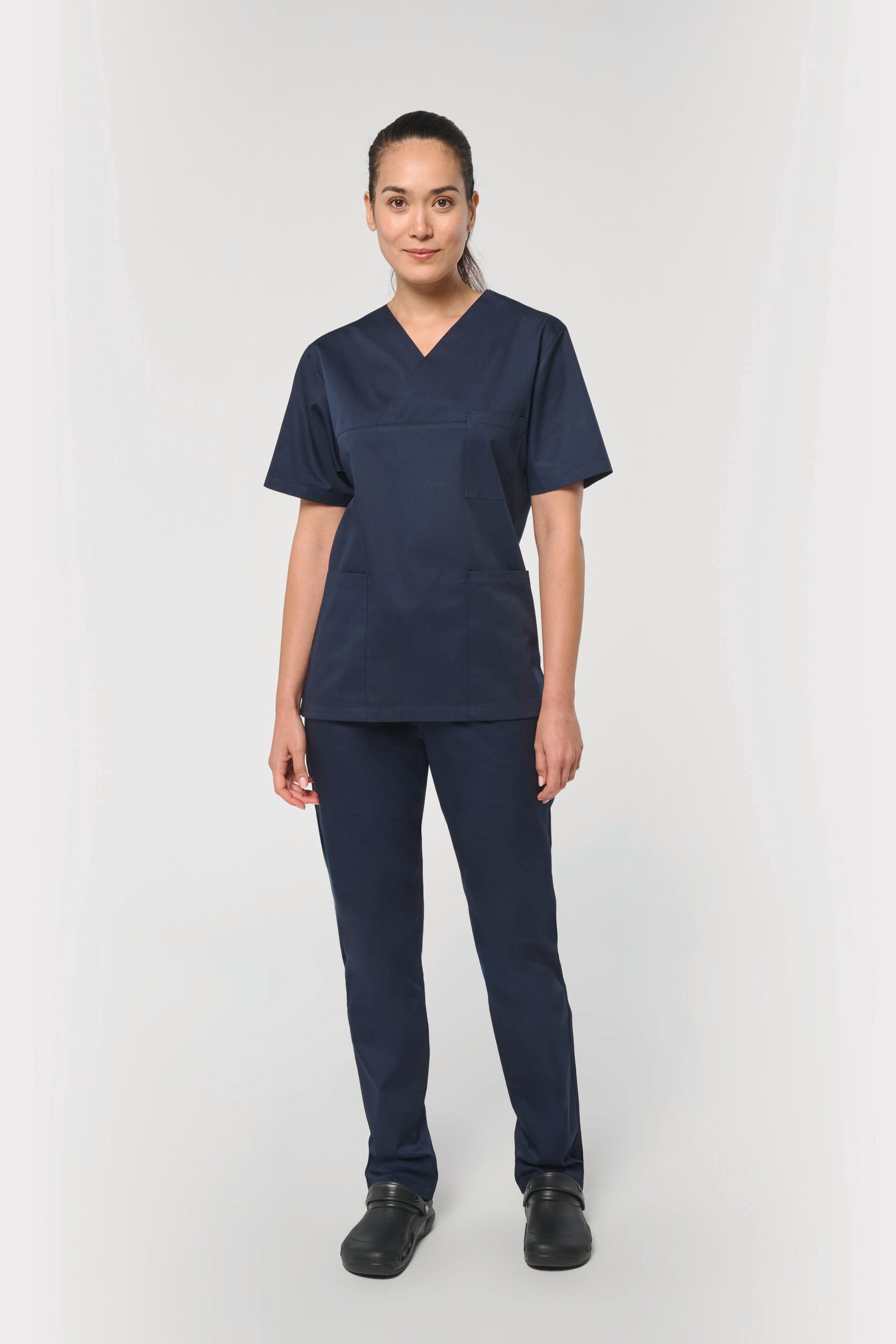 Calças poliéster/algodão de senhora