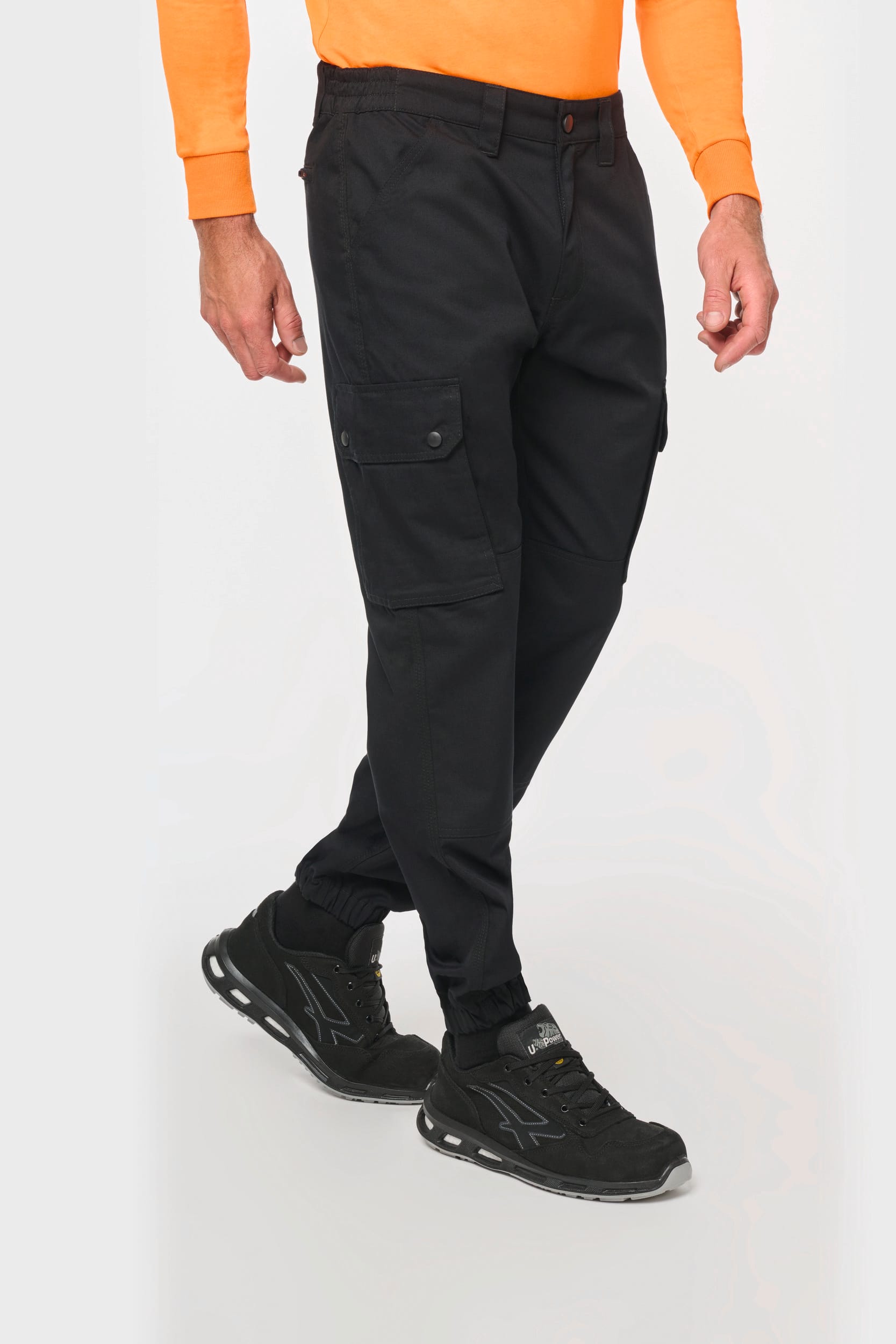 Pantalon cargo unisexe avec bas elastique WK. Designed To Work