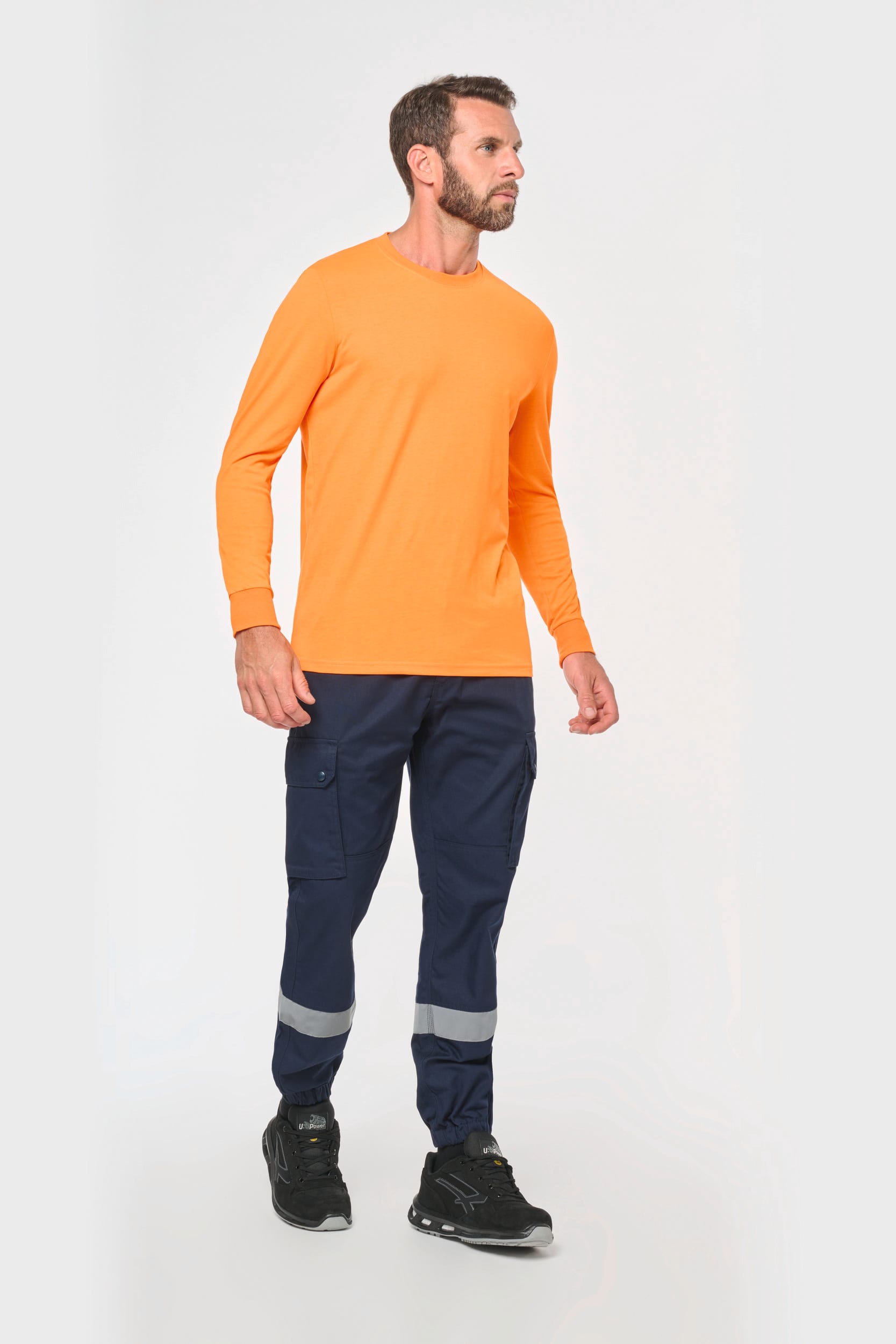 Calças cargo com tornozelos elásticos e faixa reflectora unissexo