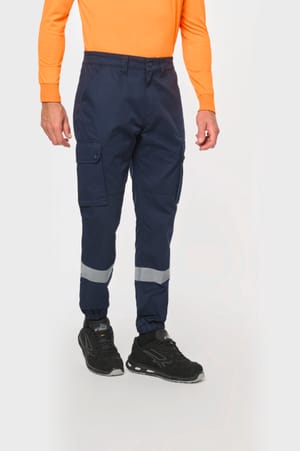 Uniseks Cargobroek uniseks met elastische boord en reflecterende strook