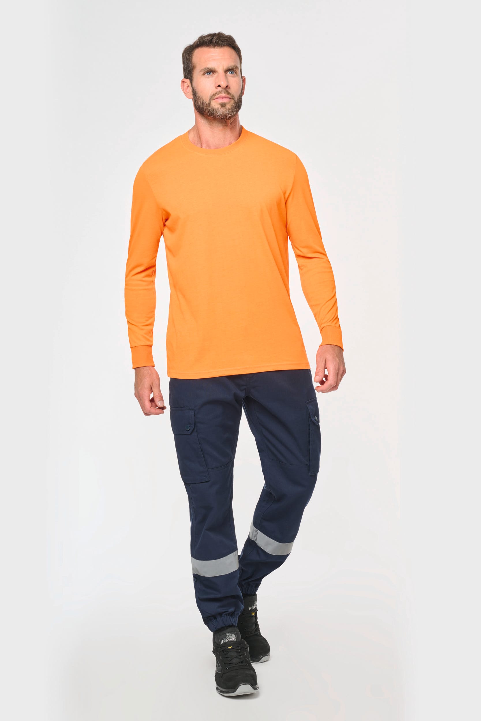 Calças cargo com tornozelos elásticos e faixa reflectora unissexo