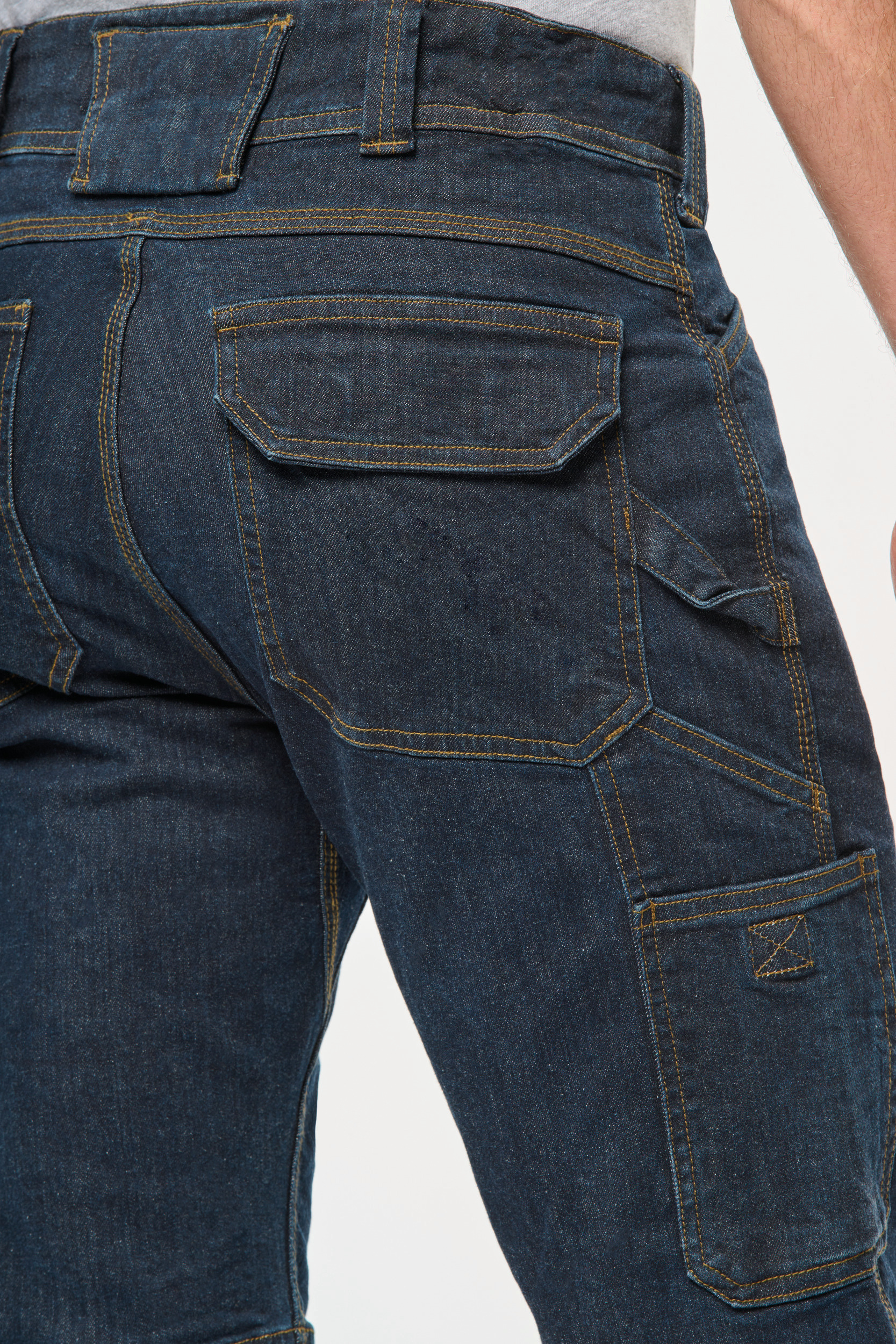 Denim herenbermuda met meerdere zakken