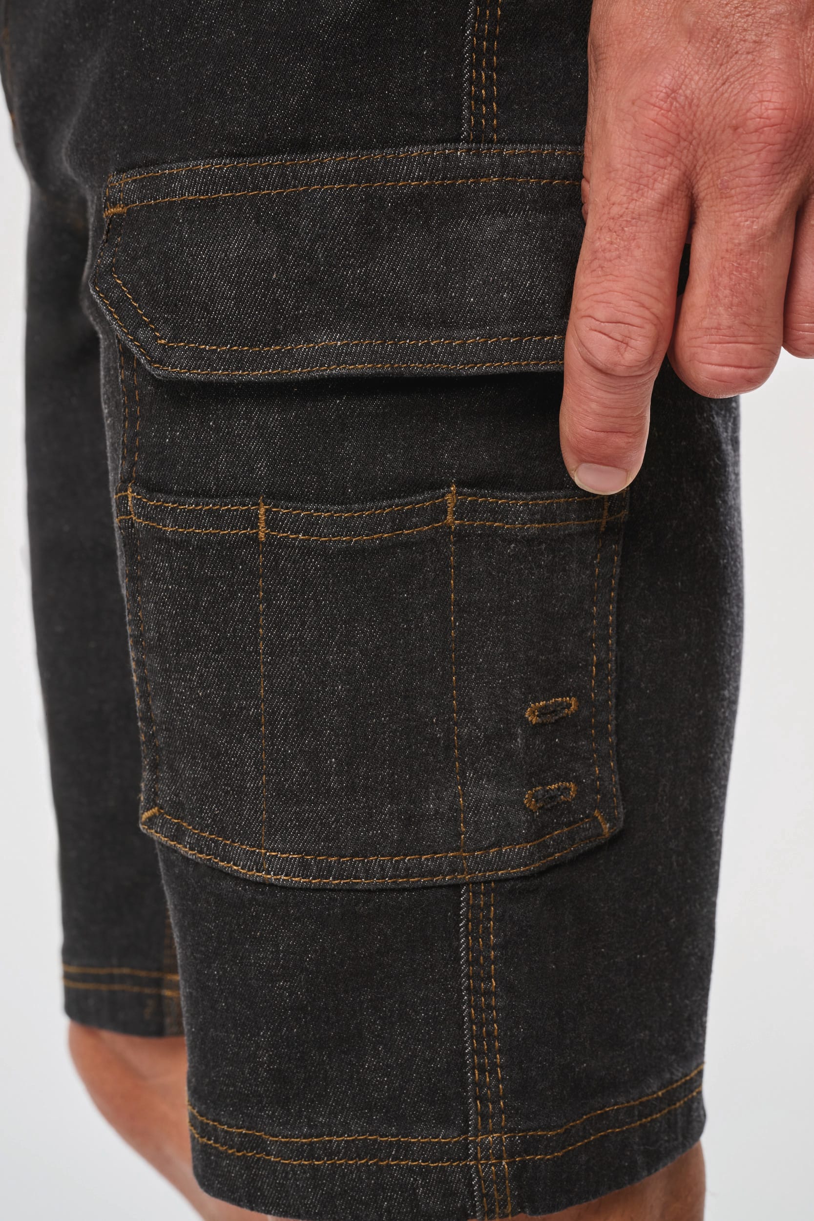 Bermuda denim multipoches homme