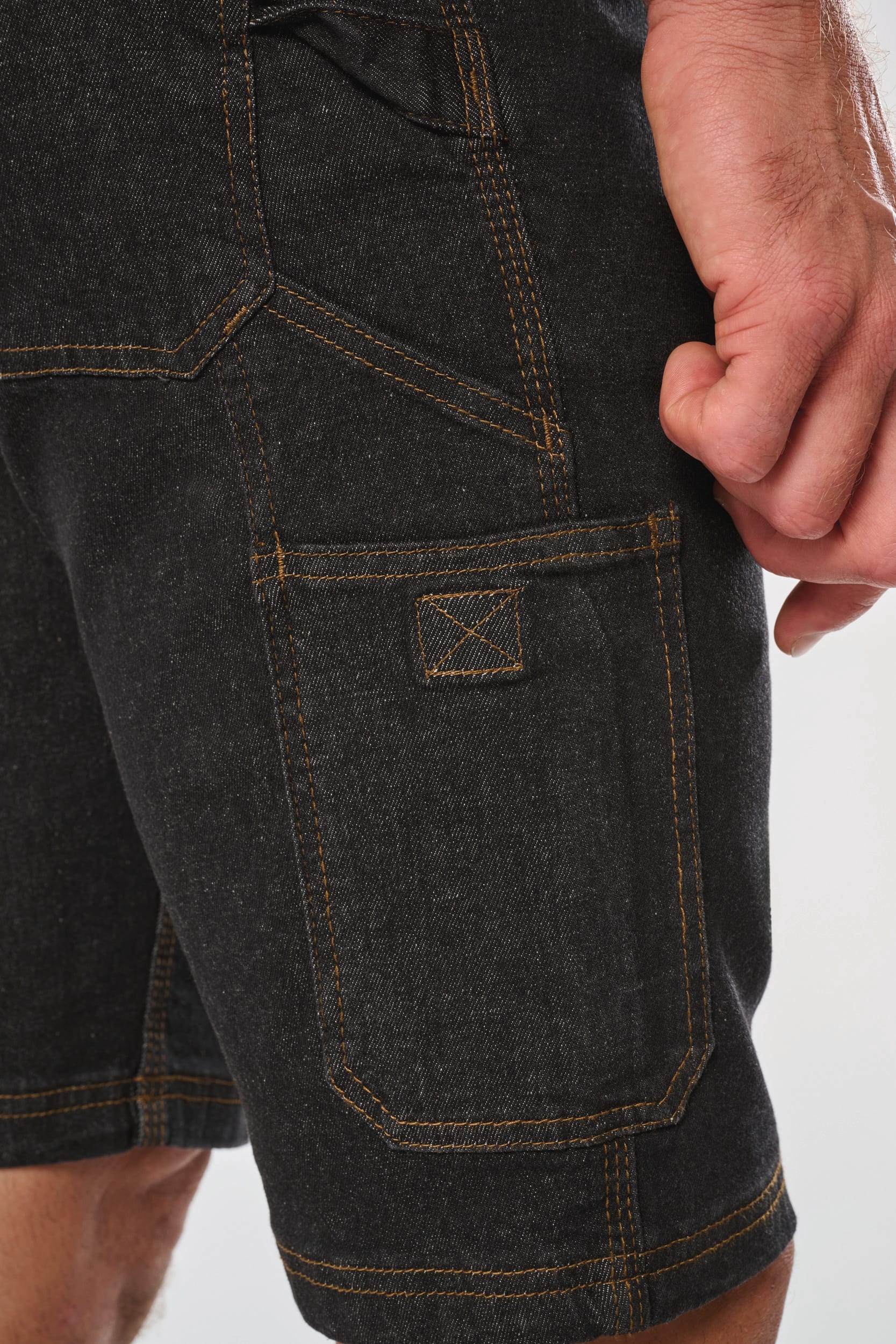 Bermuda denim multipoches homme