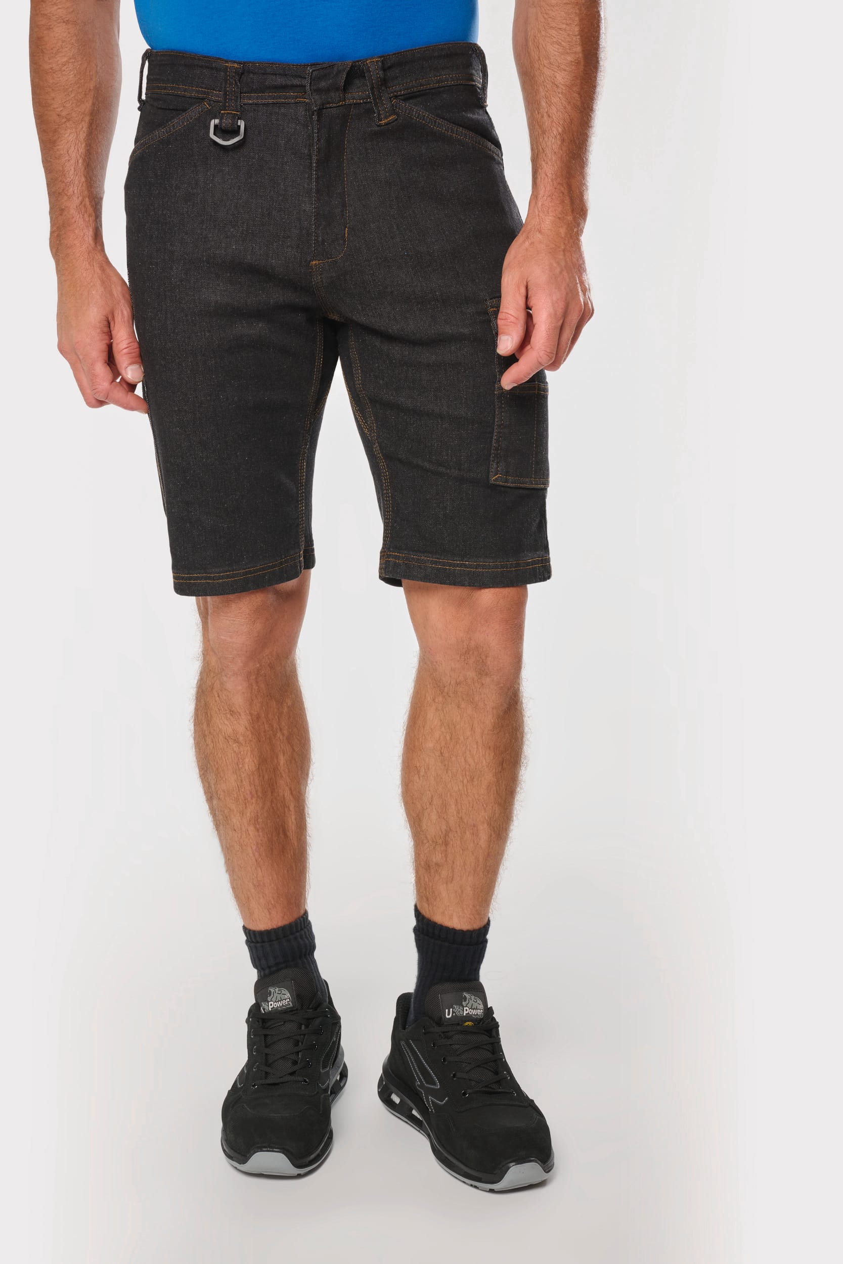 Bermuda denim multipoches homme