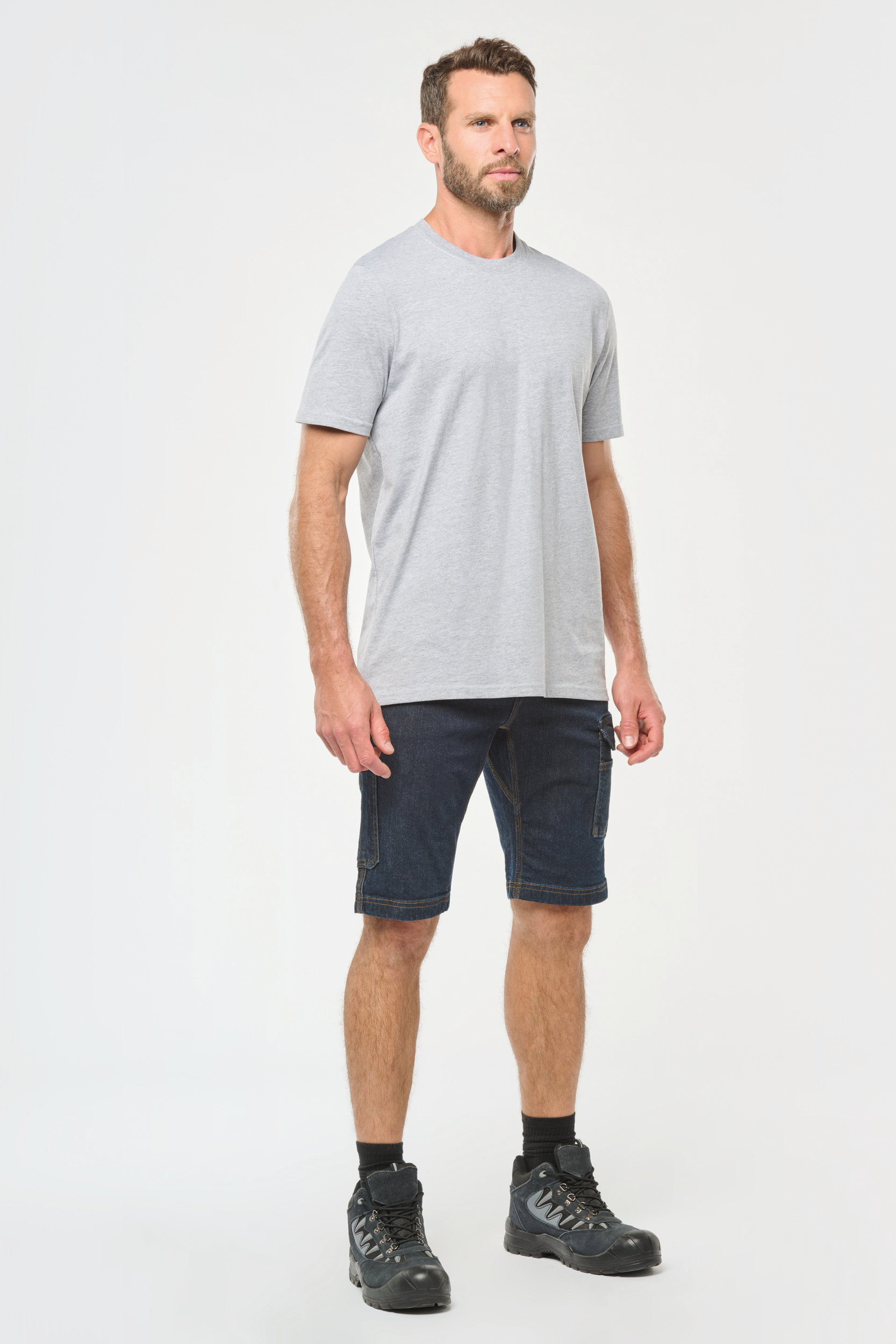Denim herenbermuda met meerdere zakken