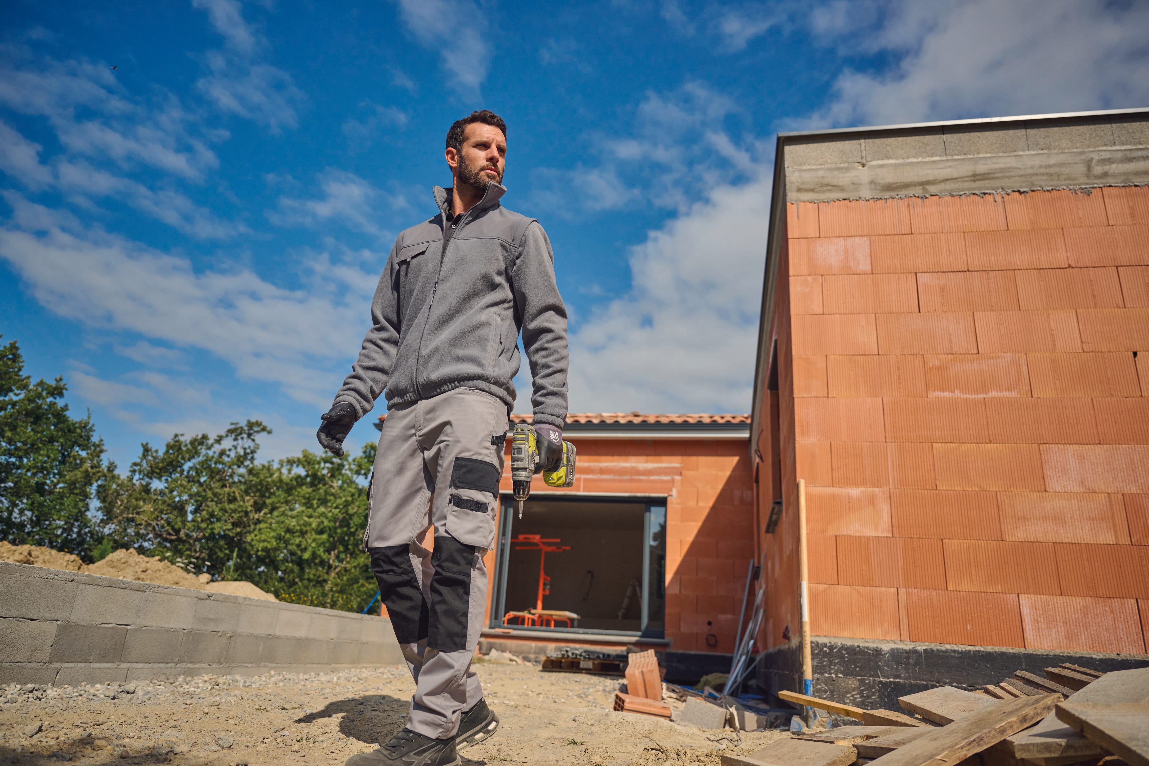 Pantalon de travail bicolore homme