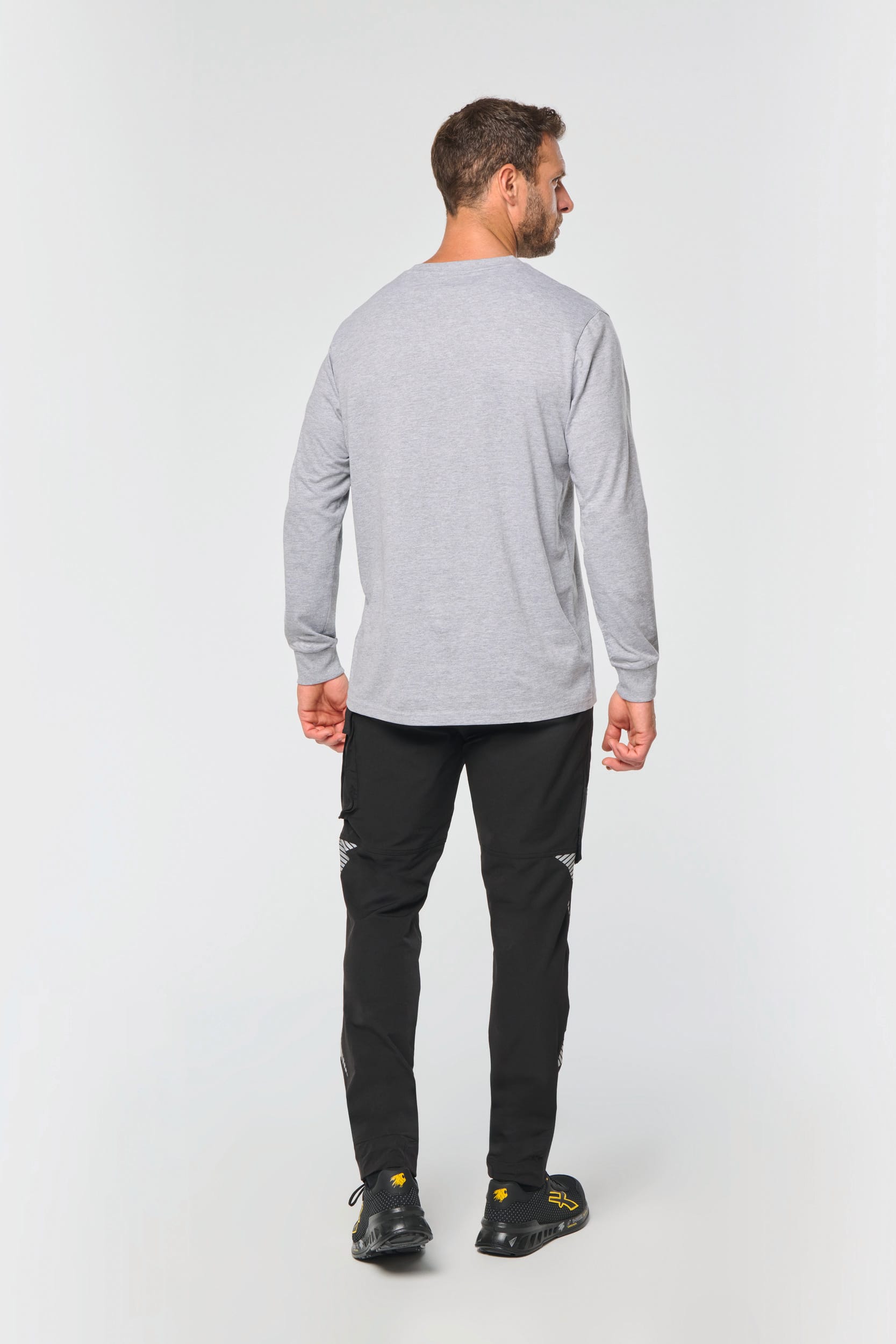 Calças stretch recicladas multibolsos unissexo