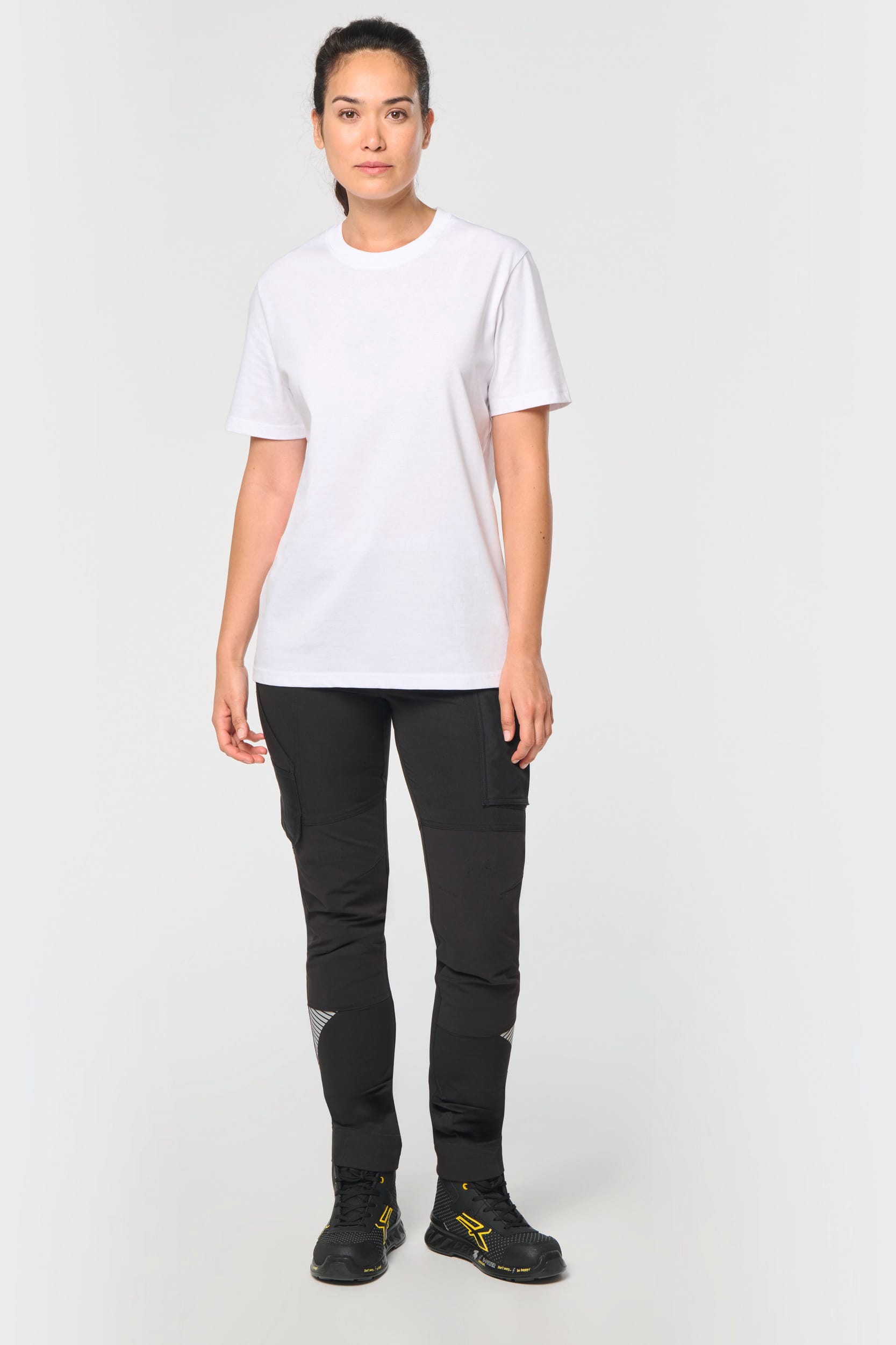 Calças stretch recicladas multibolsos unissexo