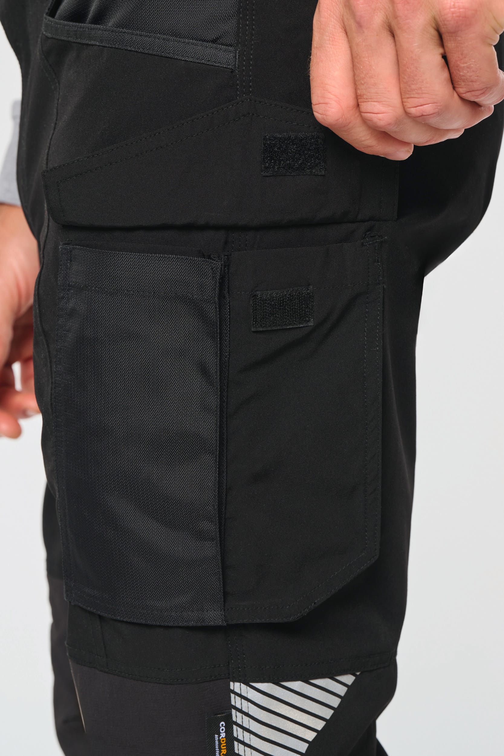 Calças stretch leves recicladas multibolsos unissexo