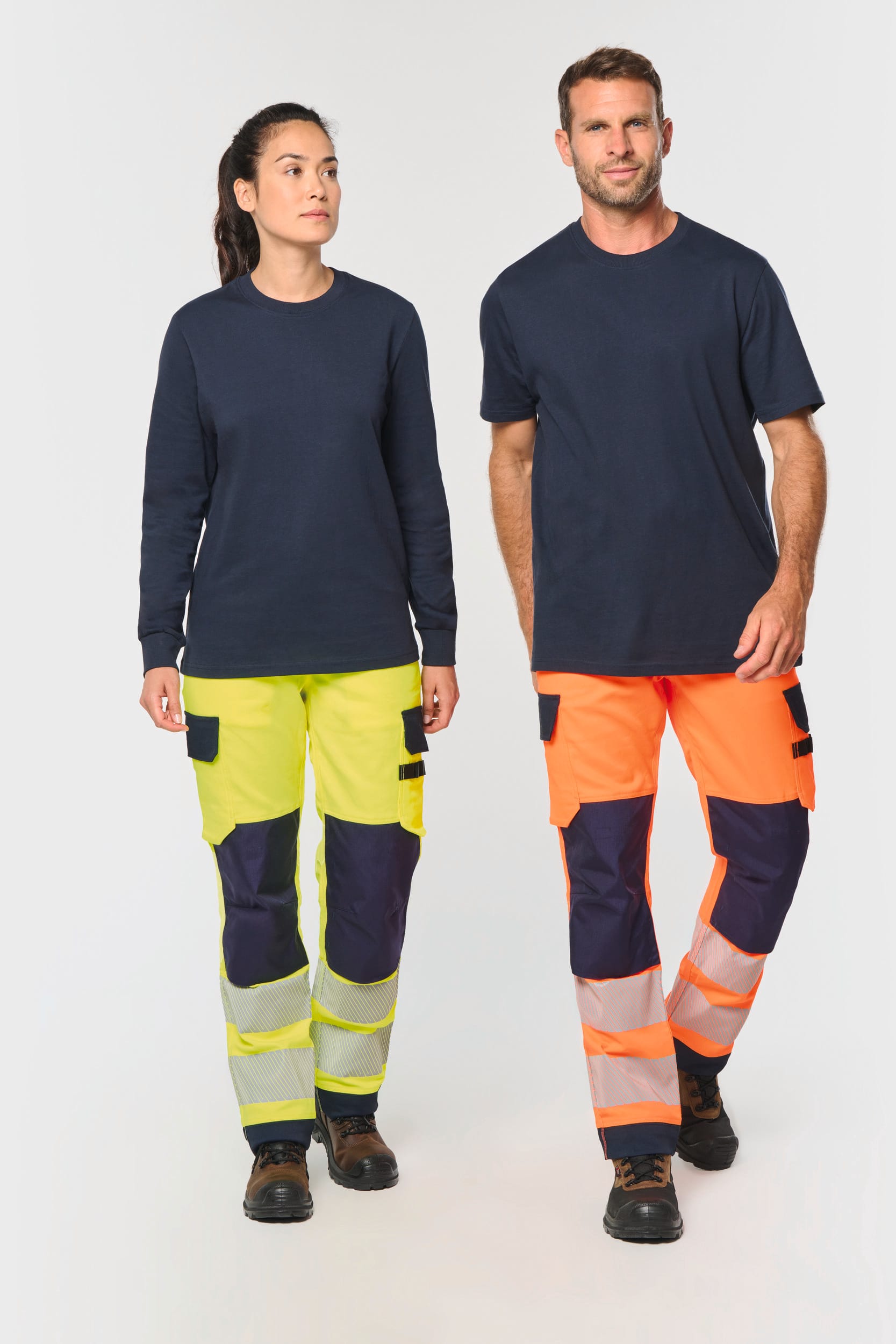 Calças de segurança em material reciclado multibolsos unissexo