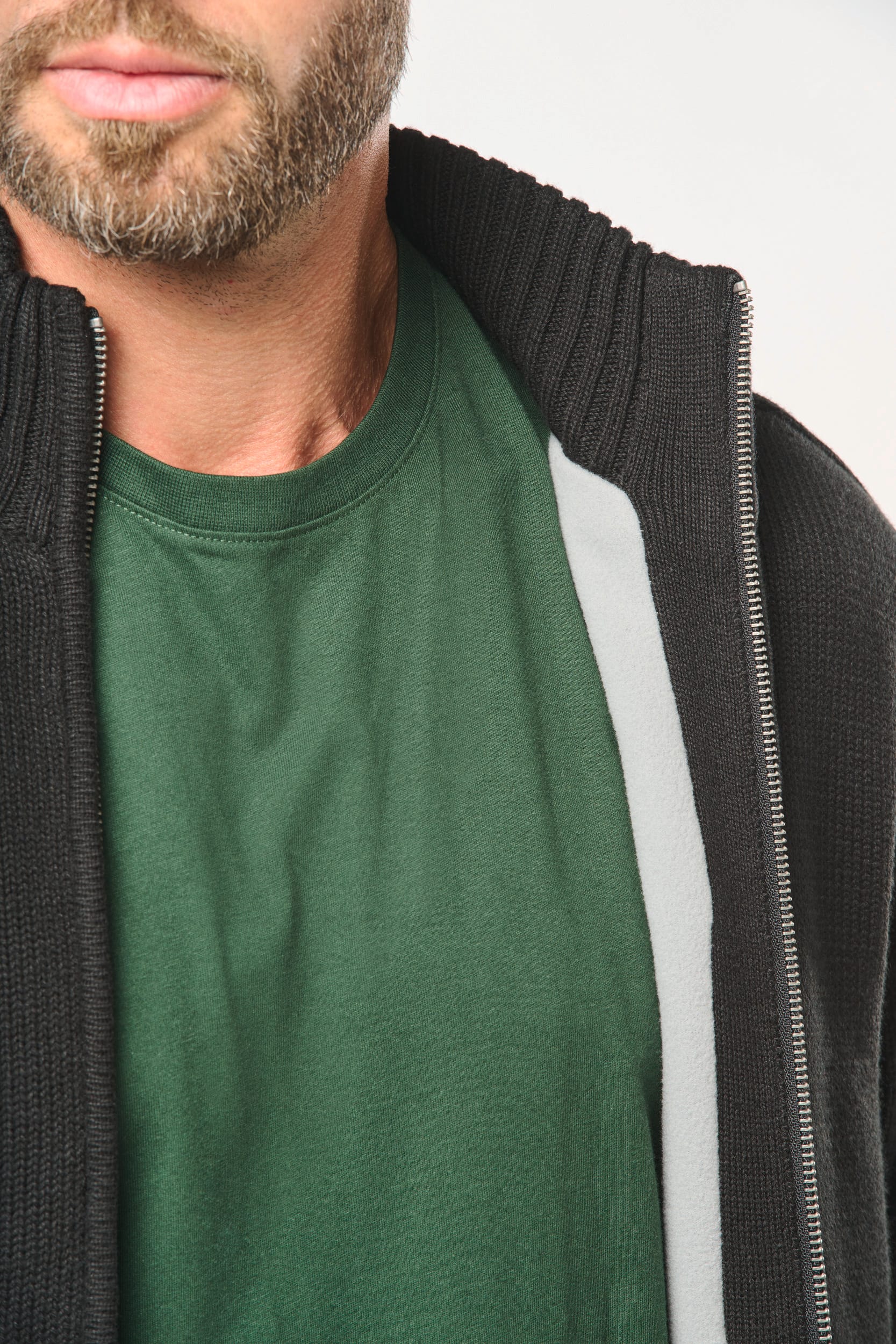 Casaco de malha forrado de homem