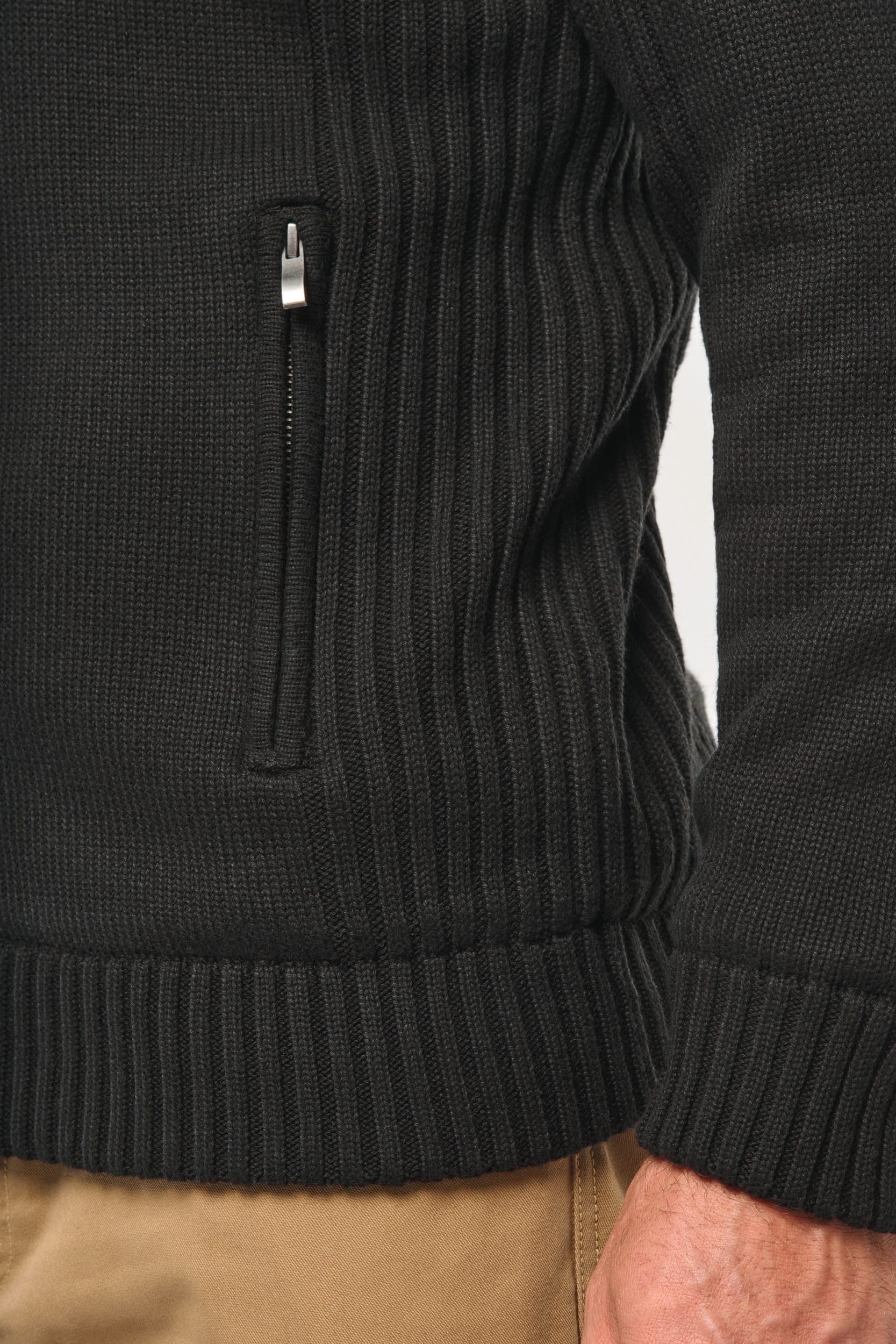 Casaco de malha forrado de homem