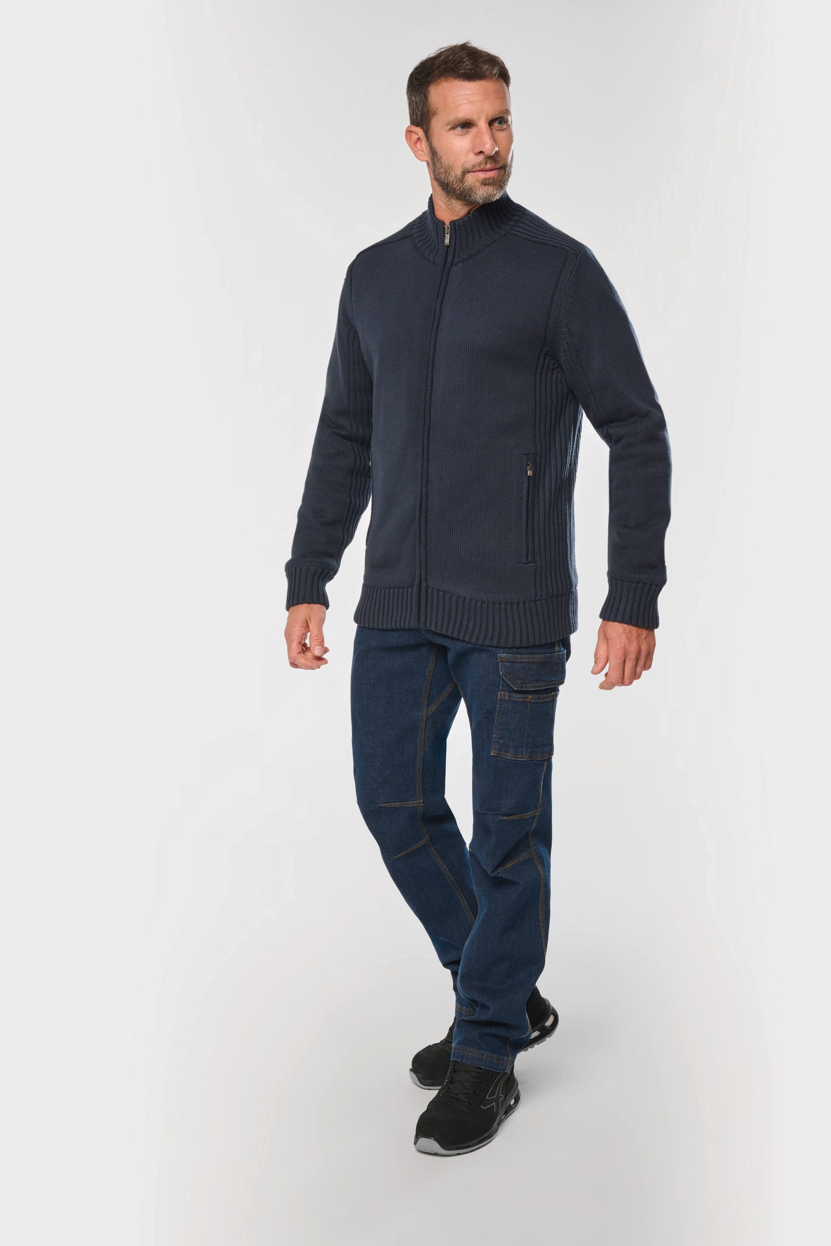 Cardigan doublé polaire homme