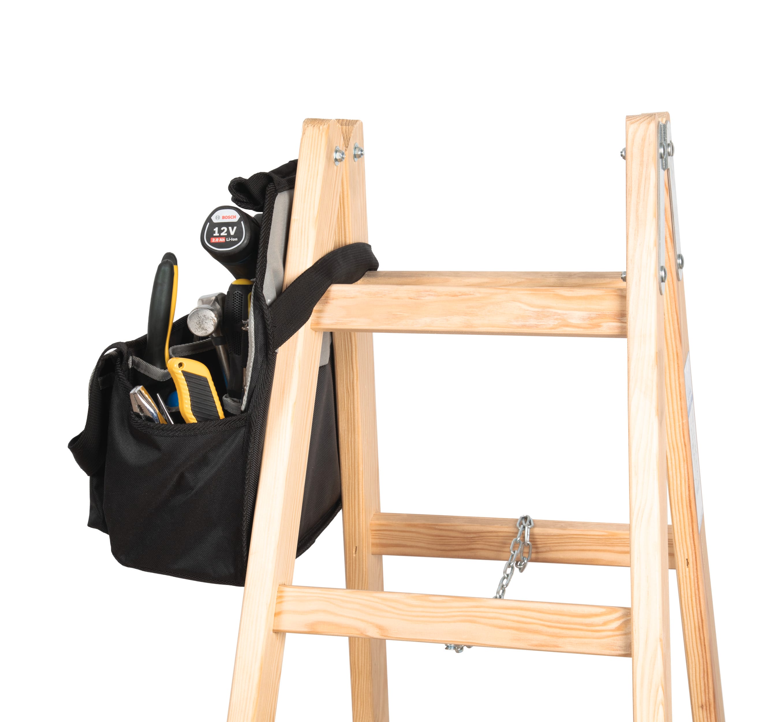 Saco para ferramentas adaptável a escadotes portáteis