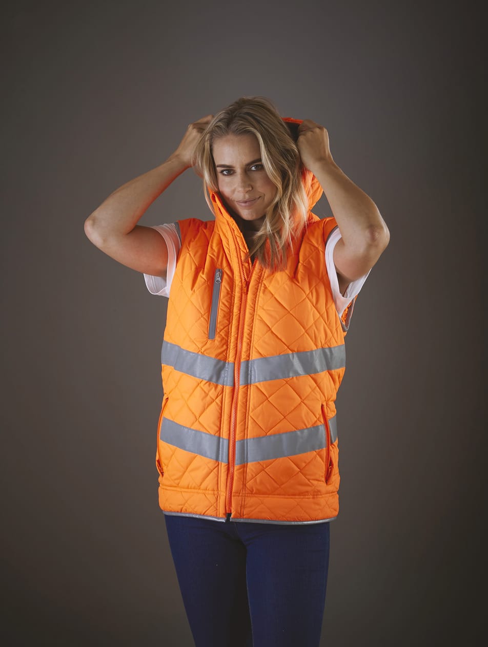 Bodywarmer de sécurité à capuche