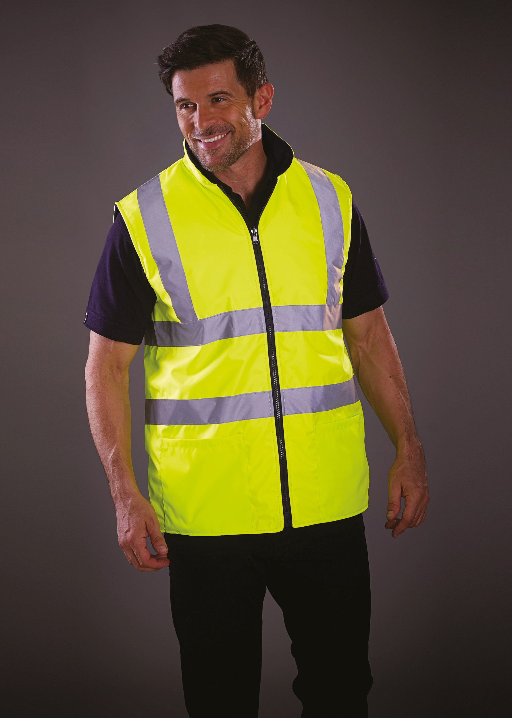 Omkeerbare fleece veiligheidsbodywarmer