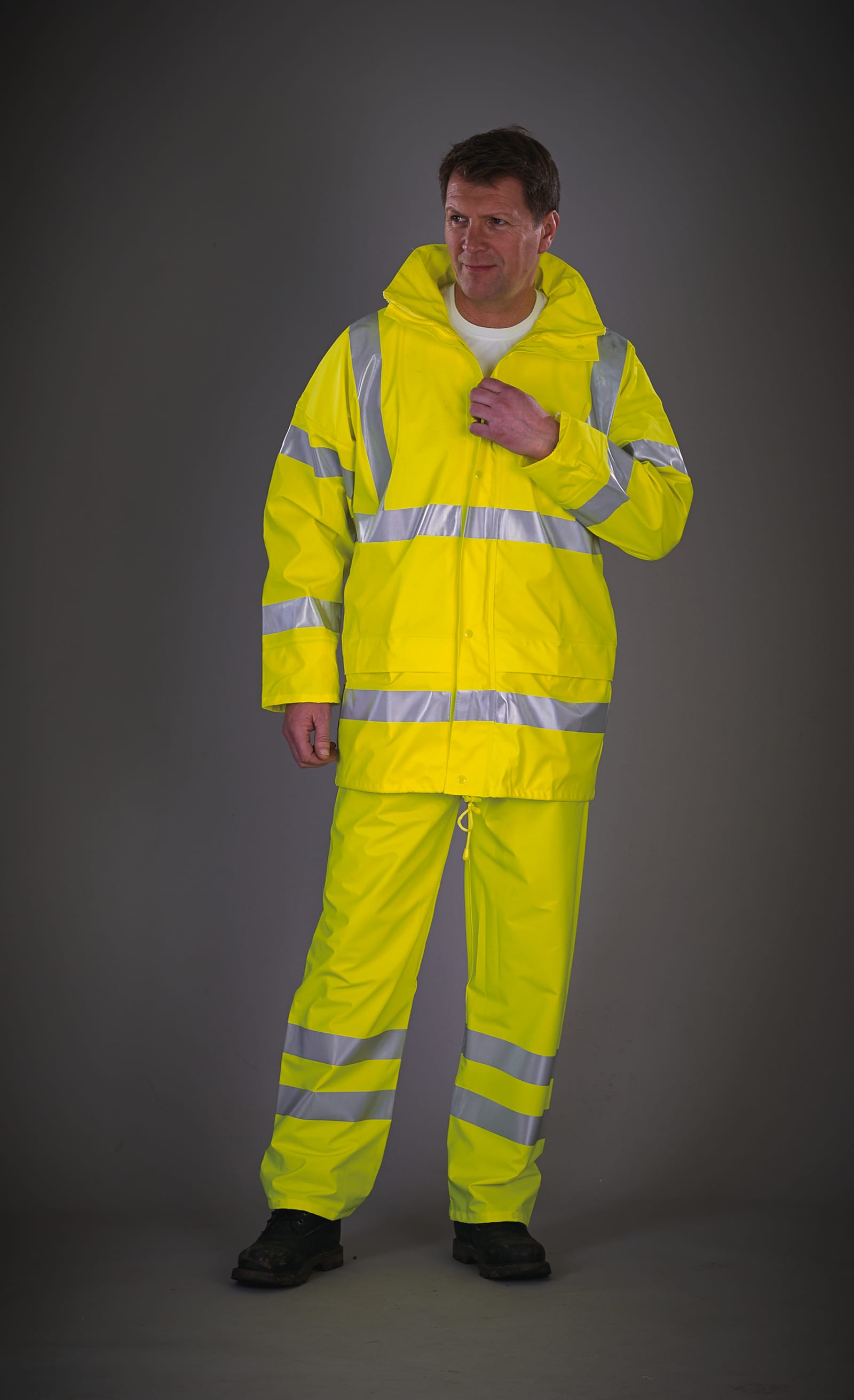 Ademende regenjasj Hi-Vis Soft Flex