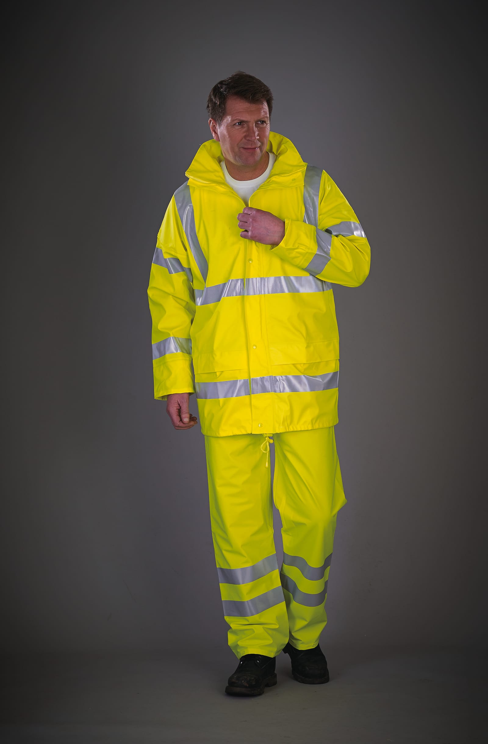 Ademende regenjasj Hi-Vis Soft Flex