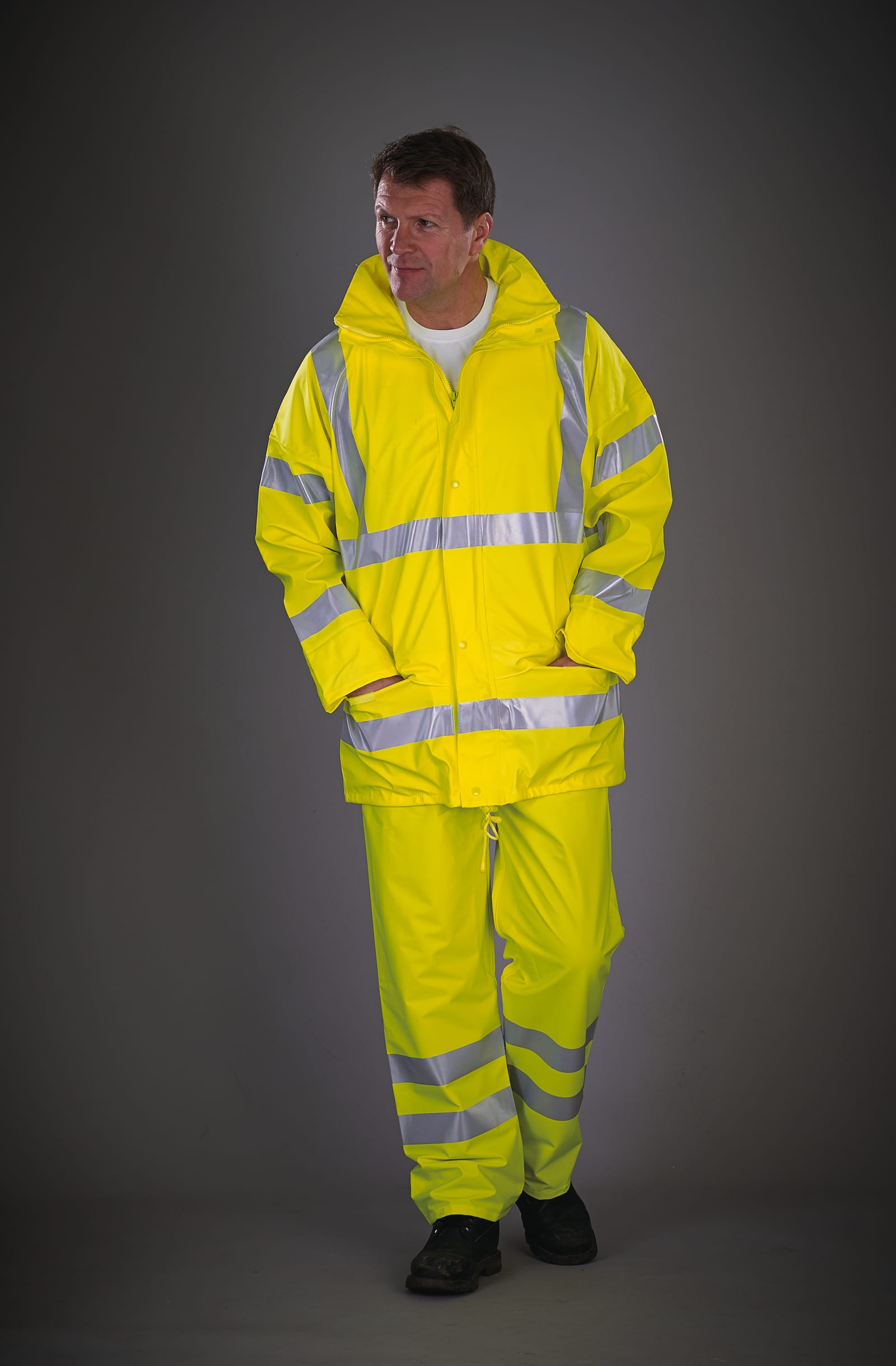 Ademende regenjasj Hi-Vis Soft Flex