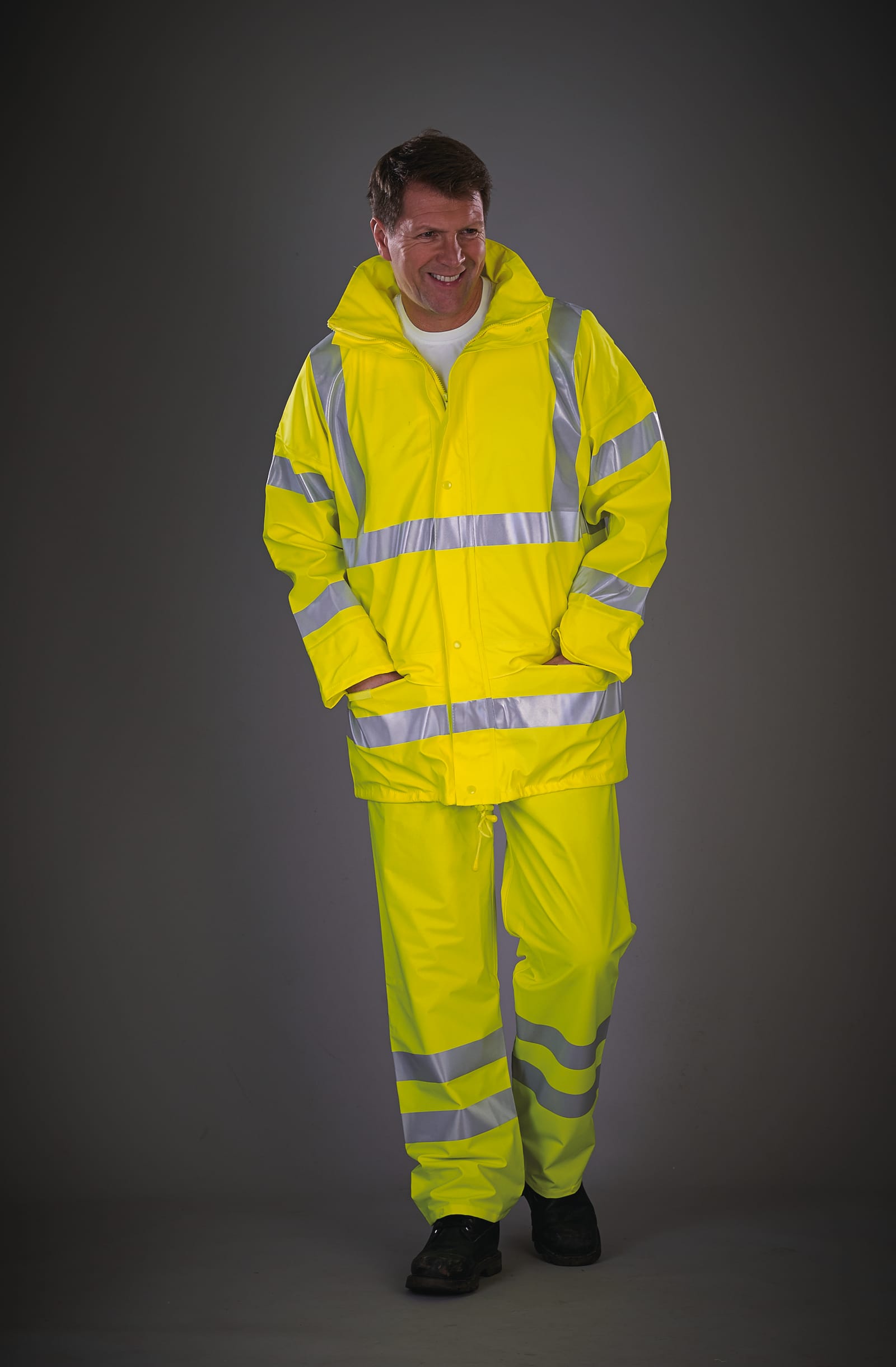 Ademende regenjasj Hi-Vis Soft Flex