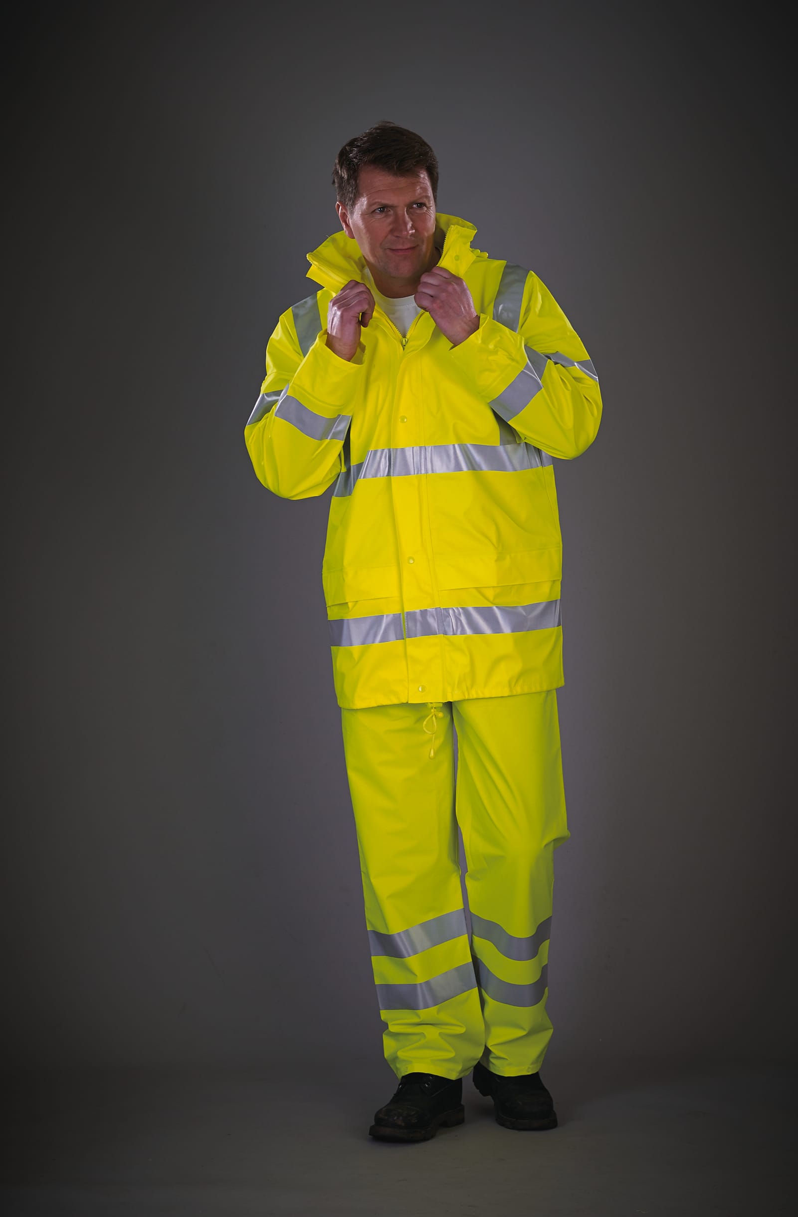 Ademende regenjasj Hi-Vis Soft Flex