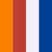 Orange/Red/White/Cobalt blue